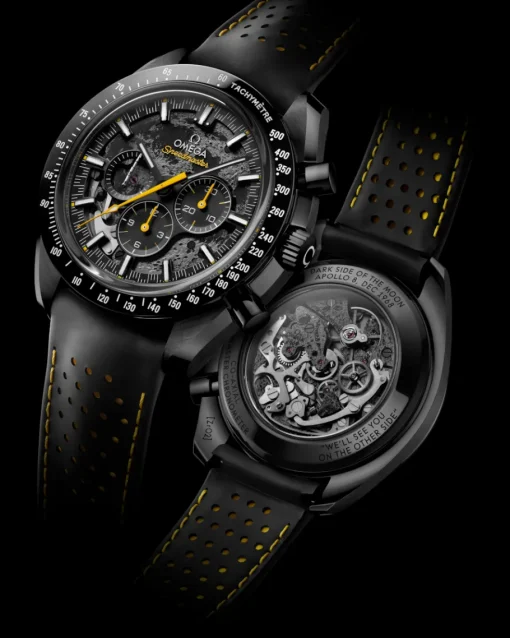 44,25 mm, céramique noire sur bracelet caoutchouc|OMEGA New
