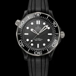 43,5 mm, céramique noire sur bracelet caoutchouc|OMEGA Fashion
