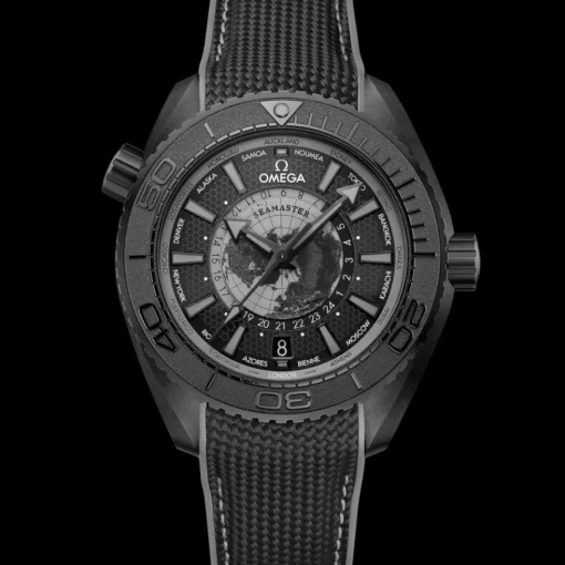 45,5 mm, céramique noire sur bracelet caoutchouc|OMEGA Hot