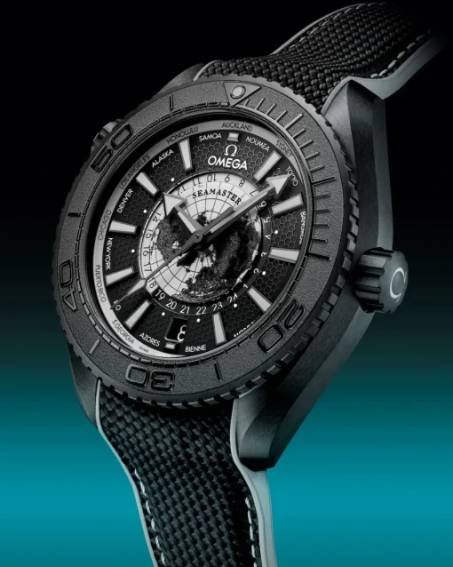 45,5 mm, céramique noire sur bracelet caoutchouc|OMEGA Hot