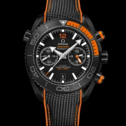 45,5 mm, céramique noire sur bracelet caoutchouc|OMEGA Online