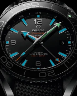 45,5 mm, céramique noire sur bracelet caoutchouc|OMEGA Outlet