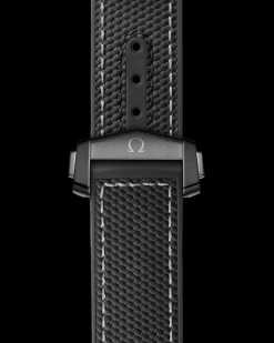 45,5 mm, céramique noire sur bracelet caoutchouc|OMEGA Outlet