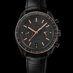44,25 mm, céramique noire sur bracelet en cuir|OMEGA Fashion