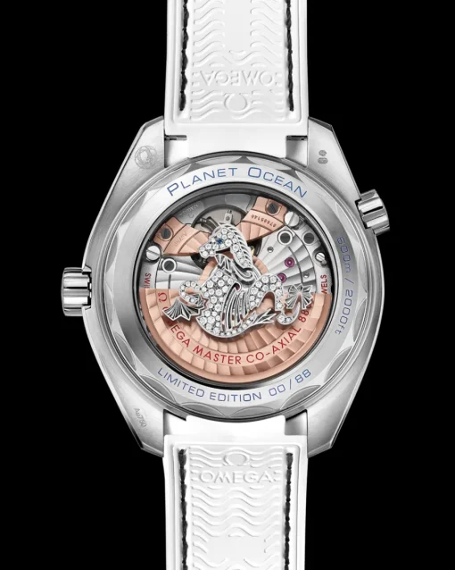 39,5 mm, or blanc sur bracelet en cuir doublé de caoutchouc|OMEGA New