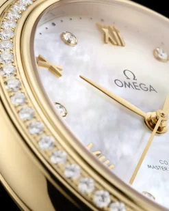 34 mm, or jaune sur bracelet en cuir|OMEGA Sale