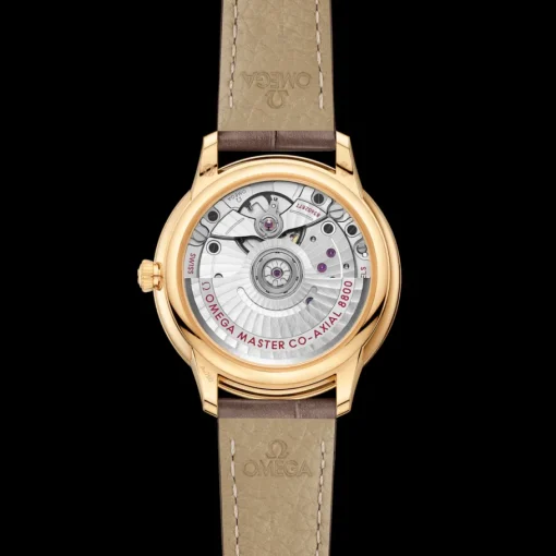 34 mm, or jaune sur bracelet en cuir|OMEGA Sale