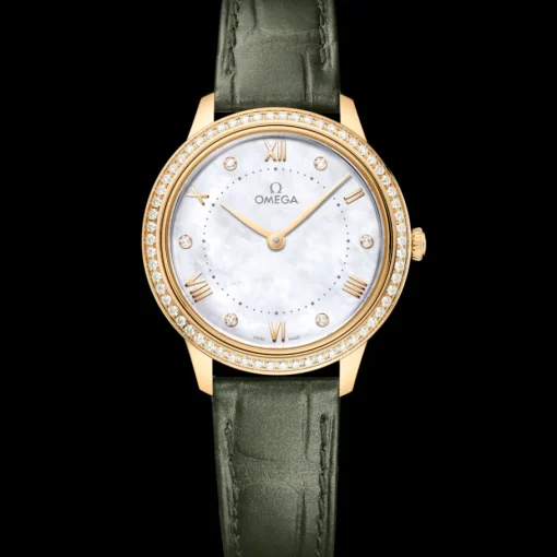 30 mm, or jaune sur bracelet en cuir|OMEGA Discount