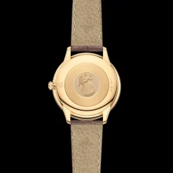 30 mm, or jaune sur bracelet en cuir|OMEGA New