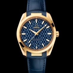 38 mm, or jaune sur bracelet en cuir|OMEGA Fashion