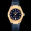 29 mm, or jaune sur bracelet en cuir|OMEGA Online