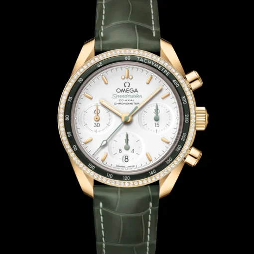 38 mm, or jaune sur bracelet en cuir|OMEGA Discount
