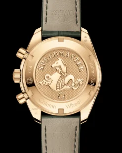 38 mm, or jaune sur bracelet en cuir|OMEGA Discount