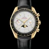 44,25 mm, or jaune sur bracelet en cuir|OMEGA Fashion