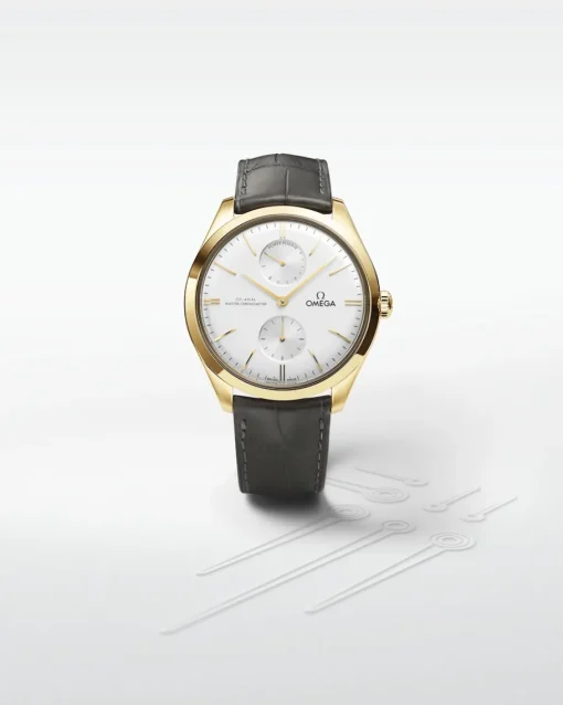 40 mm, or jaune sur bracelet en cuir|OMEGA Discount