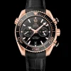 45,5 mm, or Sedna™ sur bracelet en cuir doublé de caoutchouc|OMEGA Hot