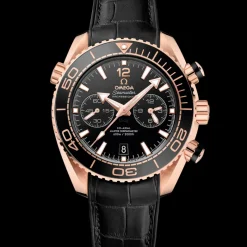 45,5 mm, or Sedna™ sur bracelet en cuir doublé de caoutchouc|OMEGA Hot