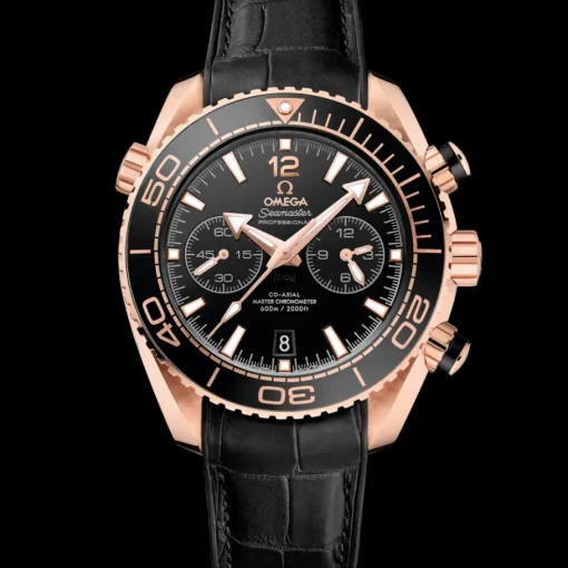 45,5 mm, or Sedna™ sur bracelet en cuir doublé de caoutchouc|OMEGA Hot